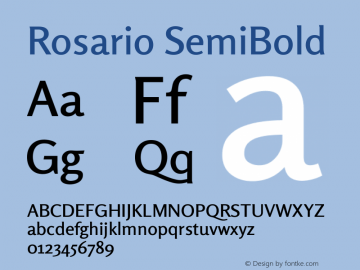 Rosario SemiBold Version 1.101; ttfautohint (v1.8.1.43-b0c9) Font Sample