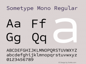 Sometype Mono Regular Version 1.000; ttfautohint (v1.8.3)图片样张