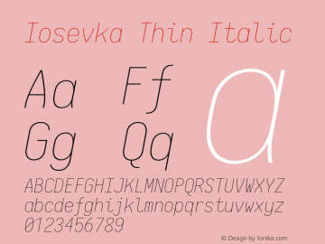 Iosevka Thin Italic 2.3.2图片样张