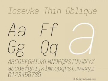 Iosevka Thin Oblique 2.3.2图片样张