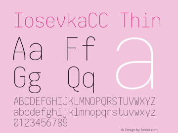 IosevkaCC Thin 2.3.2 Font Sample