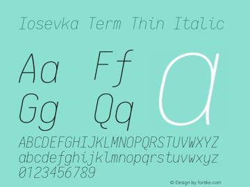 Iosevka Term Thin Italic 2.3.2图片样张