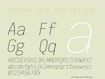 Iosevka Term Thin Oblique 2.3.2图片样张