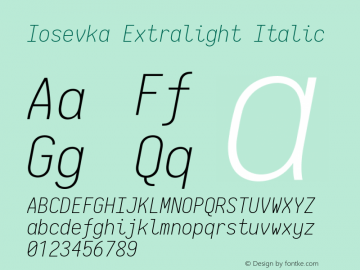 Iosevka Extralight Italic 2.3.2图片样张