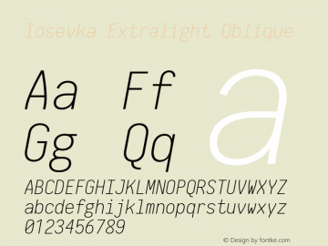 Iosevka Extralight Oblique 2.3.2图片样张
