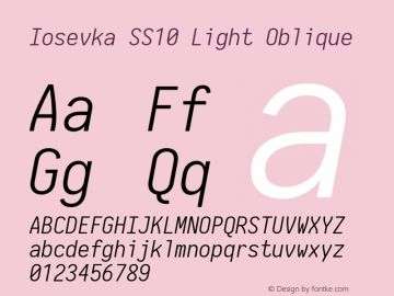 Iosevka SS10 Light Oblique 2.3.2图片样张