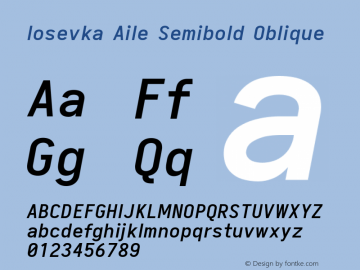 Iosevka Aile Semibold Oblique 2.3.2 Font Sample