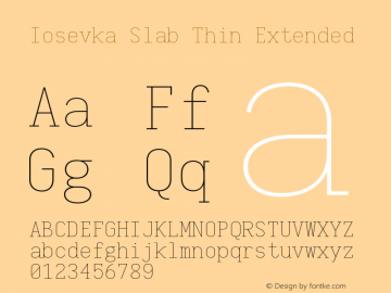 Iosevka Slab Thin Extended 2.3.2图片样张