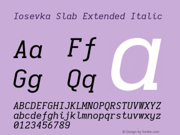 Iosevka Slab Extended Italic 2.3.2图片样张