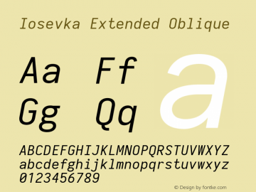 Iosevka Extended Oblique 2.3.2图片样张