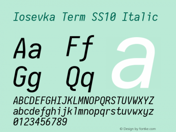 Iosevka Term SS10 Italic 2.3.2 Font Sample