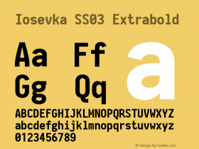 Iosevka SS03 Extrabold 2.3.2 Font Sample