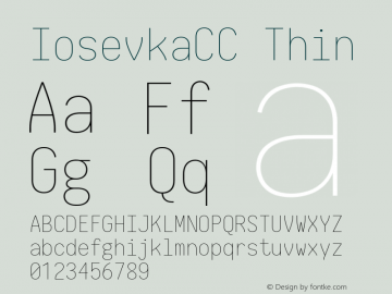 IosevkaCC Thin 2.3.2; ttfautohint (v1.8.3) Font Sample