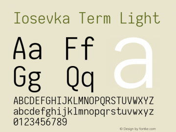 Iosevka Term Light 2.3.2; ttfautohint (v1.8.3)图片样张