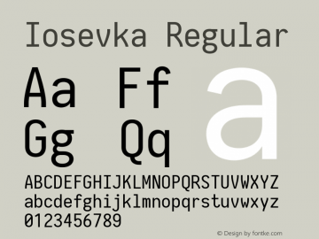 Iosevka 2.3.2; ttfautohint (v1.8.3) Font Sample