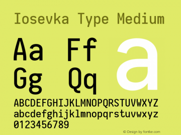 Iosevka Type Medium 2.3.2; ttfautohint (v1.8.3)图片样张