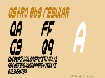 Astro 868 Regular Unknown Font Sample