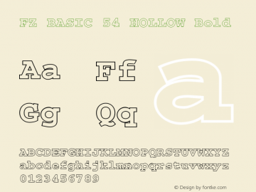 FZ BASIC 54 HOLLOW Bold 1.000 Font Sample