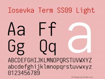 Iosevka Term SS09 Light 2.3.2; ttfautohint (v1.8.3)图片样张