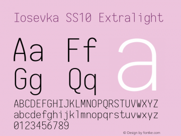 Iosevka SS10 Extralight 2.3.2; ttfautohint (v1.8.3)图片样张