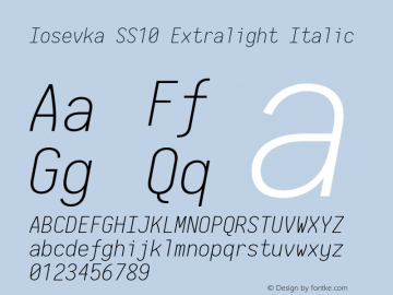 Iosevka SS10 Extralight Italic 2.3.2; ttfautohint (v1.8.3)图片样张