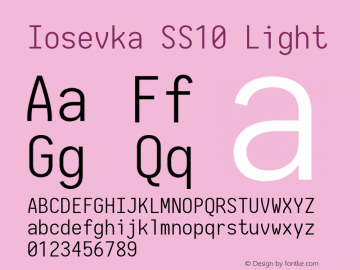 Iosevka SS10 Light 2.3.2; ttfautohint (v1.8.3)图片样张