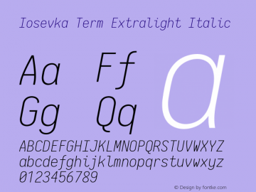 Iosevka Term Extralight Italic 2.3.2图片样张