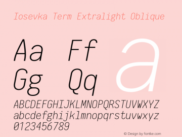 Iosevka Term Extralight Oblique 2.3.2图片样张