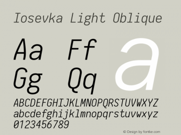 Iosevka Light Oblique 2.3.2图片样张
