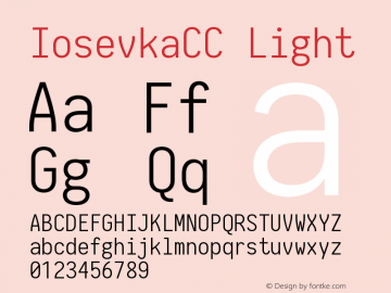 IosevkaCC Light 2.3.2 Font Sample
