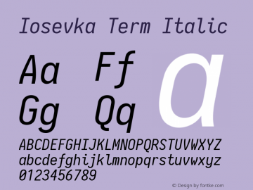 Iosevka Term Italic 2.3.2图片样张