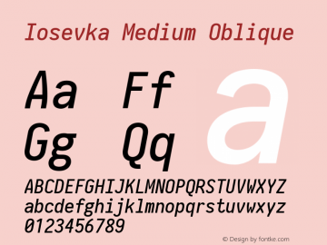 Iosevka Medium Oblique 2.3.2 Font Sample