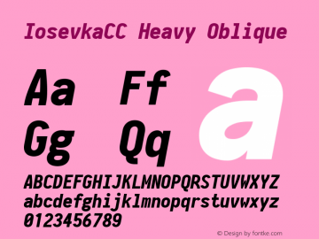 IosevkaCC Heavy Oblique 2.3.2 Font Sample