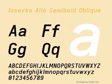 Iosevka Aile Semibold Oblique 2.3.2; ttfautohint (v1.8.3)图片样张