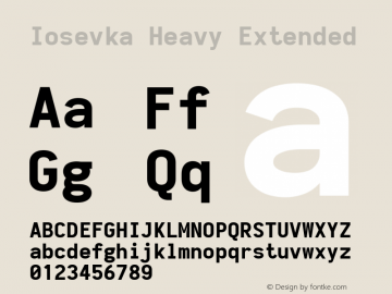 Iosevka Heavy Extended 2.3.2; ttfautohint (v1.8.3) Font Sample