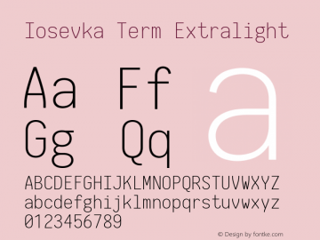 Iosevka Term Extralight 2.3.2; ttfautohint (v1.8.3)图片样张