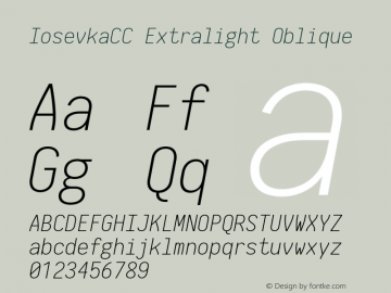 IosevkaCC Extralight Oblique 2.3.2; ttfautohint (v1.8.3)图片样张
