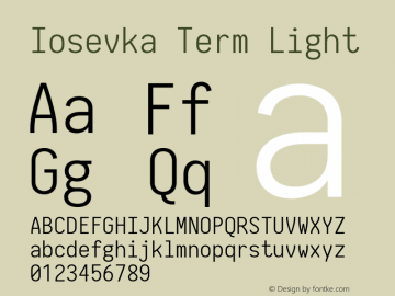 Iosevka Term Light 2.3.2; ttfautohint (v1.8.3)图片样张