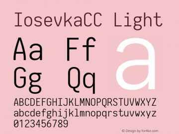 IosevkaCC Light 2.3.2; ttfautohint (v1.8.3) Font Sample