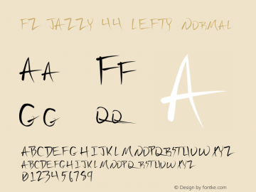 FZ JAZZY 44 LEFTY Normal 1.000 Font Sample