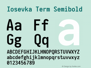 Iosevka Term Semibold 2.3.2; ttfautohint (v1.8.3)图片样张