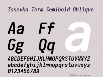 Iosevka Term Semibold Oblique 2.3.2; ttfautohint (v1.8.3)图片样张