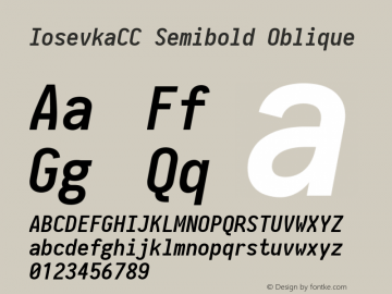 IosevkaCC Semibold Oblique 2.3.2; ttfautohint (v1.8.3) Font Sample