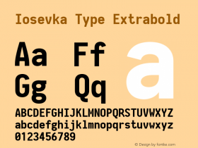 Iosevka Type Extrabold 2.3.2; ttfautohint (v1.8.3)图片样张