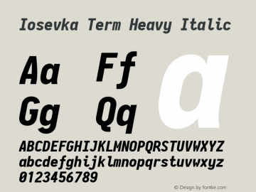 Iosevka Term Heavy Italic 2.3.2; ttfautohint (v1.8.3)图片样张