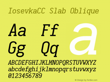 IosevkaCC Slab Oblique 2.3.2; ttfautohint (v1.8.3)图片样张