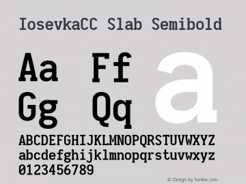 IosevkaCC Slab Semibold 2.3.2; ttfautohint (v1.8.3) Font Sample