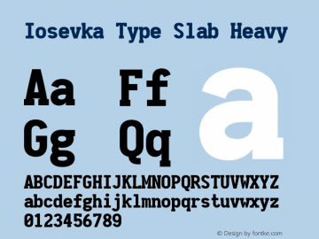Iosevka Type Slab Heavy 2.3.2; ttfautohint (v1.8.3)图片样张