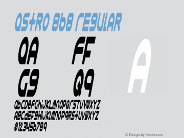 Astro 868 Regular Version 1.0 Font Sample