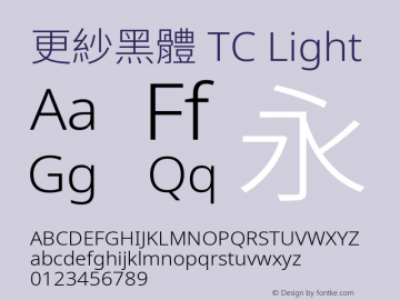 更紗黑體 TC Light  Font Sample